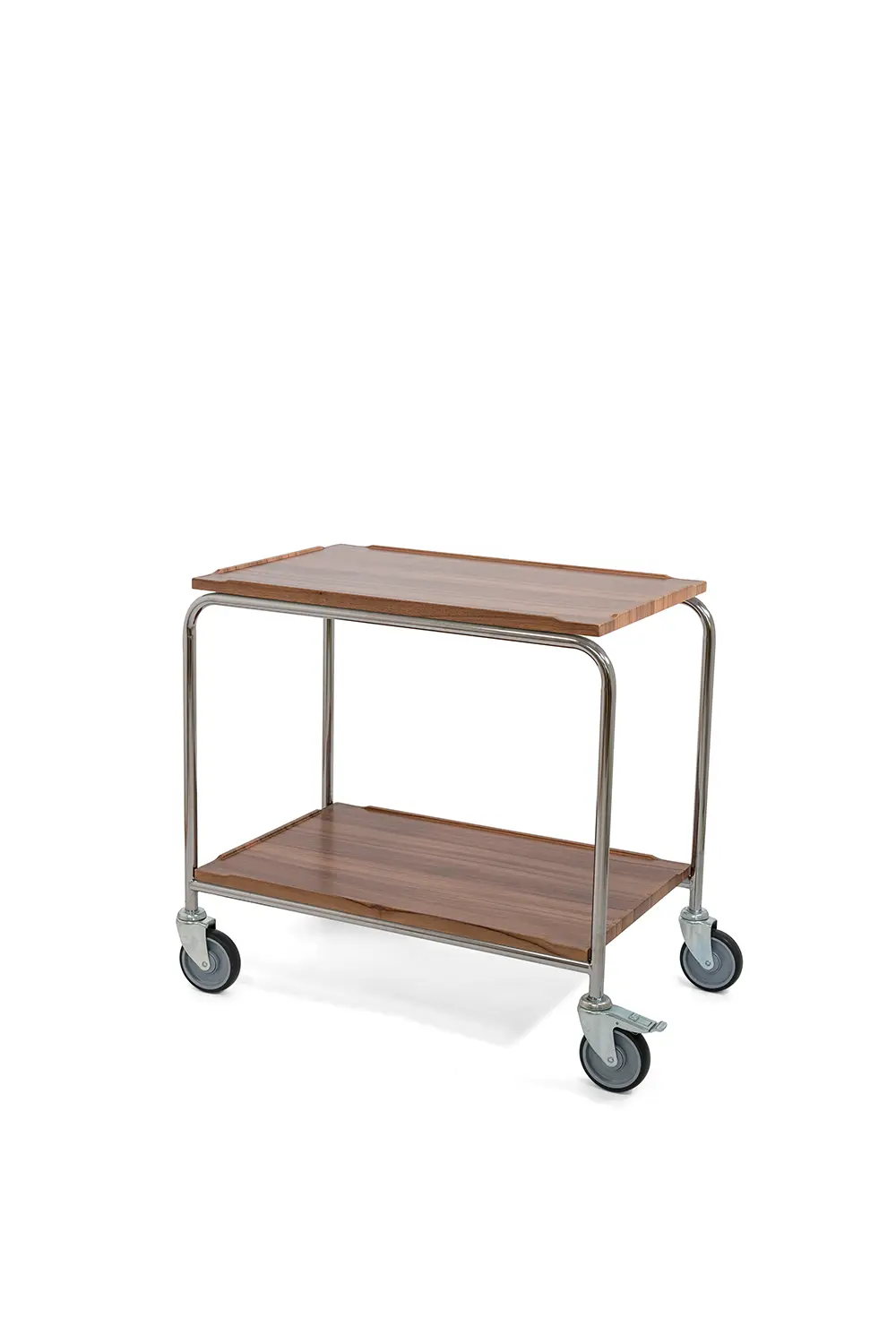 Hallins - Rullbord - Teak 2 Hyllor - Skivmått 520 x 800 - Höjd 820 mm