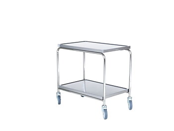 Hallins - Rullbord - Rostfri - 2 Hyllor - Skivmått 520 x 800 - Höjd 820 mm