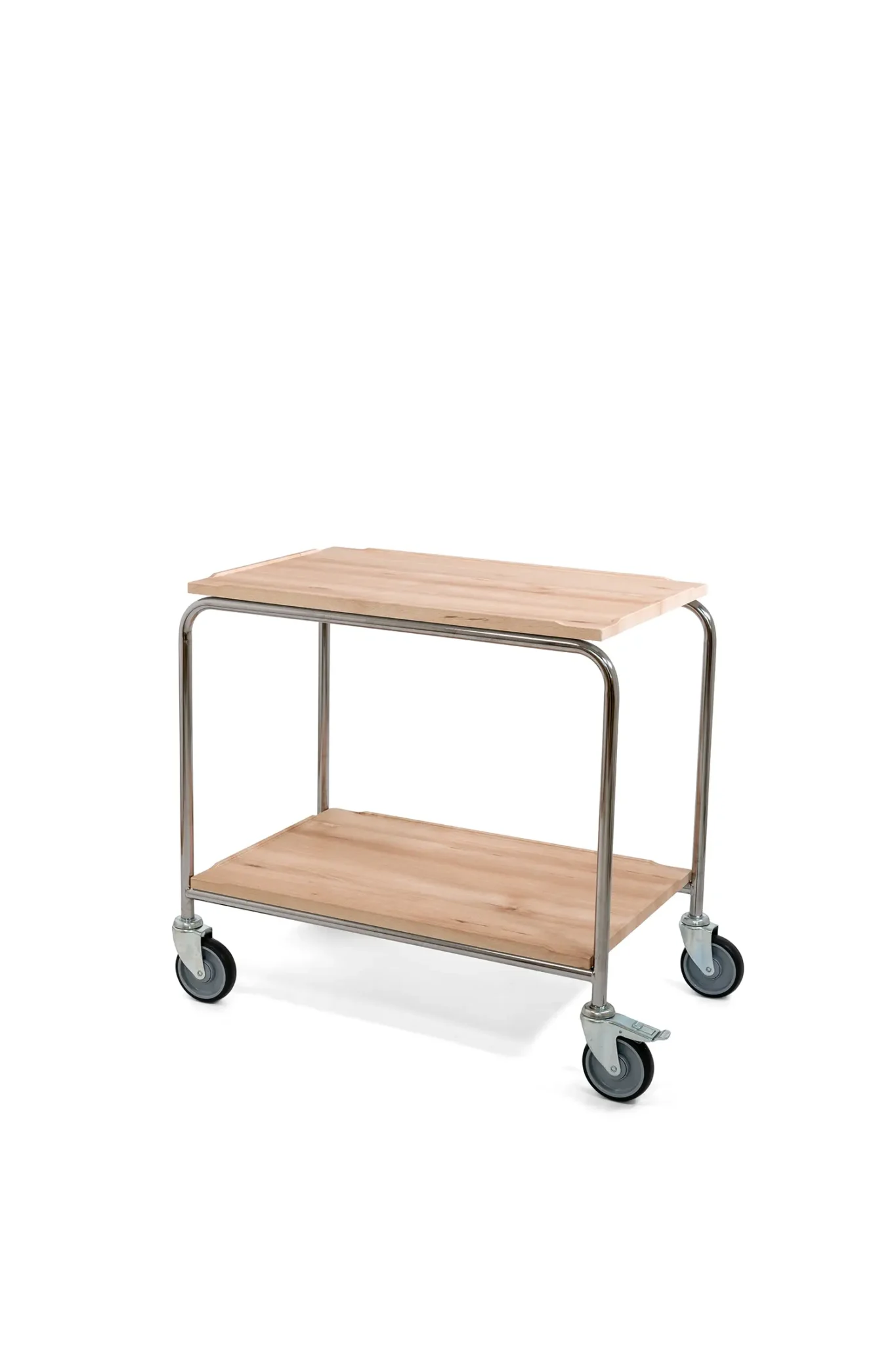 Hallins - Rullbord - Bok - 2 Hyllor - Skivmått 550 x 900 - Höjd 820 mm