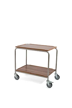 Hallins - Rullbord - Teak - 3 Hyllor - Skivmått 550 x 900 - Höjd 905 mm