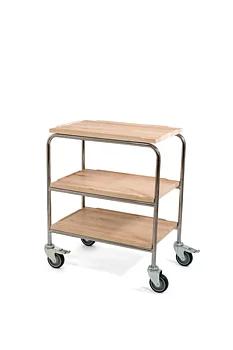 Hallins - Rullbord - Bok - 3 Hyllor - Skivmått 550 x 900 - Höjd 905 mm