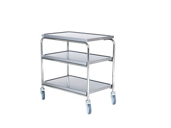 Hallins - Rullbord - Rostfri - 3 Hyllor - Skivmått 550 x 900 - Höjd 905 mm