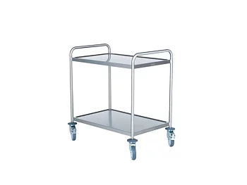 Hallins - Storköksvagn - Rostfri - 2 Hyllor - Skivmått 520 x 800 - Höjd 800/900 mm - Handtag