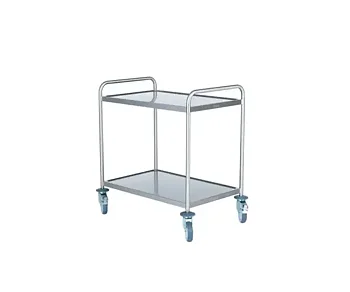Hallins - Storköksvagn - Rostfri - 2 Hyllor - Skivmått 550 x 900 - Höjd 800/900 mm - Handtag