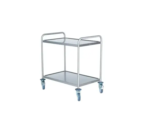Hallins - Storköksvagn - Rostfri - 2 Hyllor - Skivmått 570 x 1070 - Höjd 800/900 mm