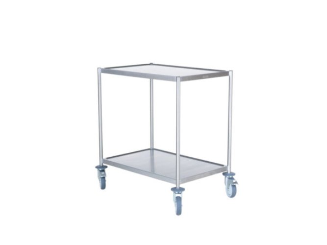 Hallins - Storköksvagn - Rostfri - 2 Hyllor - Skivmått 400 x 600 - Höjd 900 mm