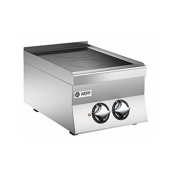 Wery PCVE 64P - Glaskeramikspis - 2 zoner Ø220mm a´2,5 kW - 400 x 600 x 295 mm - 400V 3N~