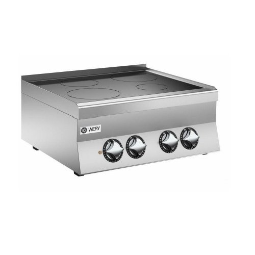 Wery PCVE 67P - Glaskeramikspis - 4 zoner Ø220mm à 2,5 kW - 700 x 600 x 295 mm - 400V 3N~