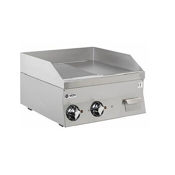 Wery FTE 66M - Stekhäll - 1/2 räfflad stekyta till vänster, fast stänkskydd - 600 x 600 x 295 mm - 7,8 kW 400V 3N~