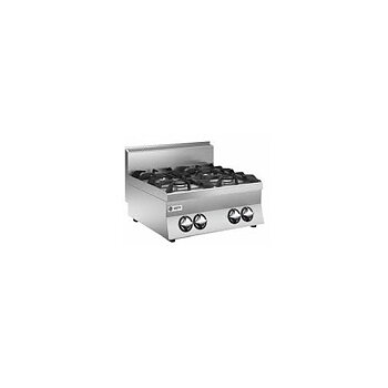 Wery PCG 67P - Gasspis - 4 öppna brännare 6,0 kW - 700 x 650 x 295 mm - 24,0 kW - CE-godkänd för 20 mbar/Naturgas