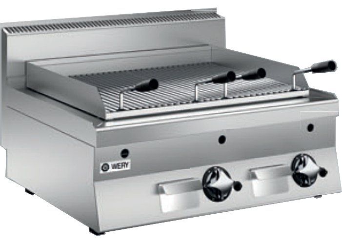 Wery PLG 68 - Gas Lavastensgrill - 2 Rundstavs-grillgaller, 370 x 510 mm - 800 x 650 x 295 mm - 14,0 kW - CE-godkänd för 8, 20 och 30 mbar