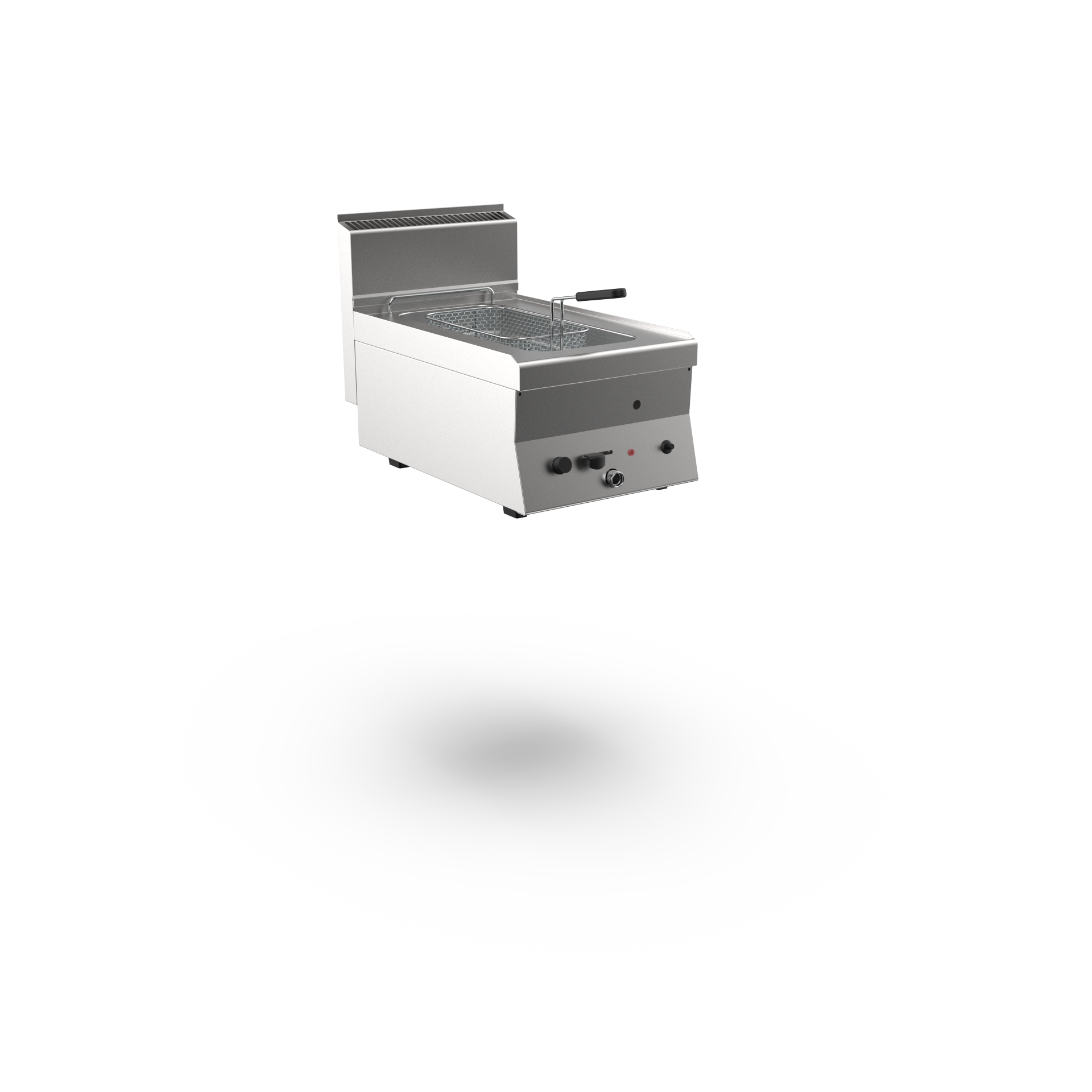 Wery FQG 64 - Gas Fritös - 1 x 8 liter, 1st korg, lock - 400 x 650 x 295 mm - 7,0 kW - CE-godkänd för 20 och 30 mbar