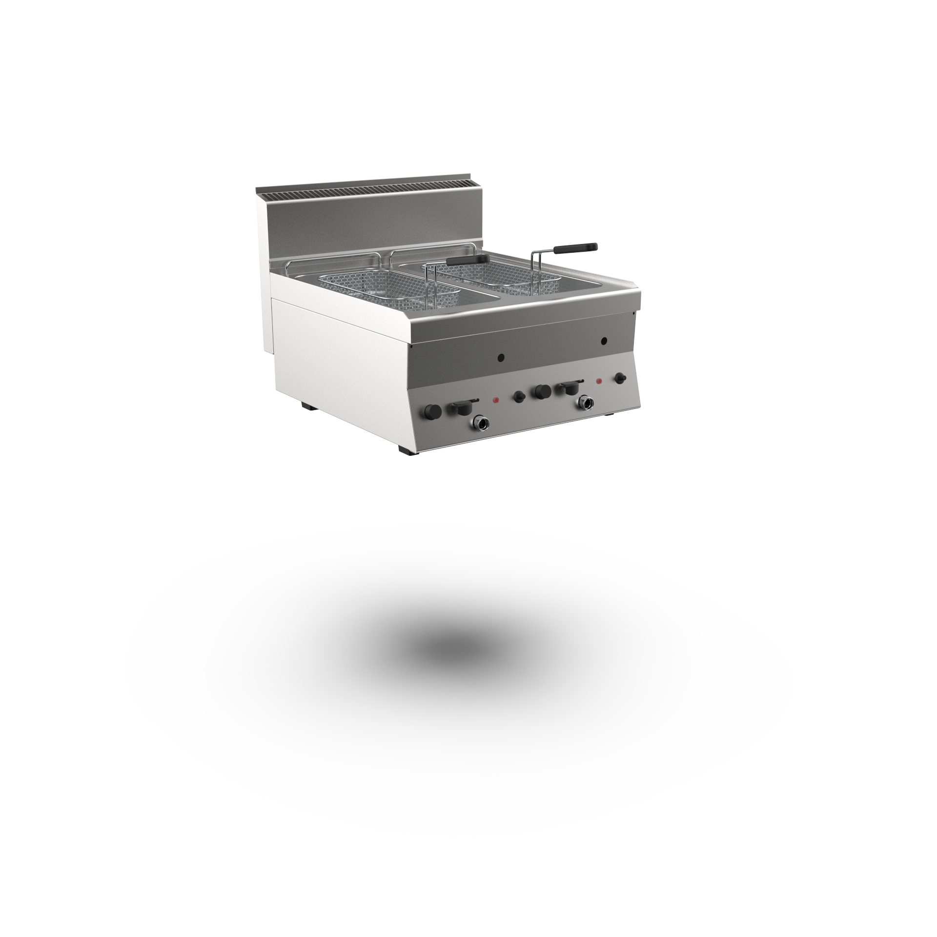 Wery FQG 66 - Gas Fritös - 2 x 8 liter - 2st korgar, 2st lock - 600 x 650 x 295 mm - 14,0 kW - CE-godkänd för 20 och 30 mbar