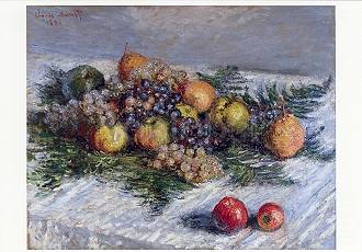 Monet Claude Pears and Grapes (1880), Postcard