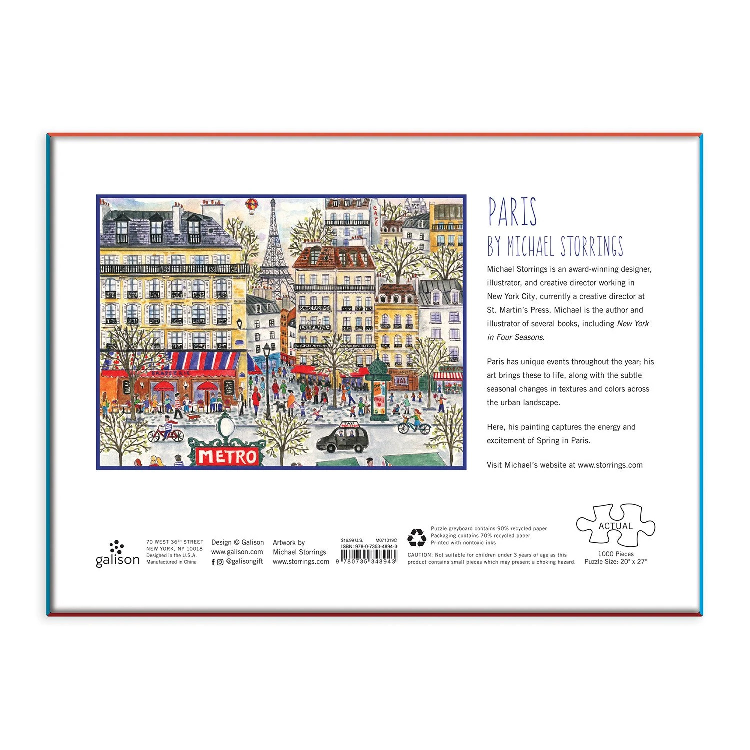 MICHAEL STORRINGS PARIS 1000 PIECE PUZZLE - 5