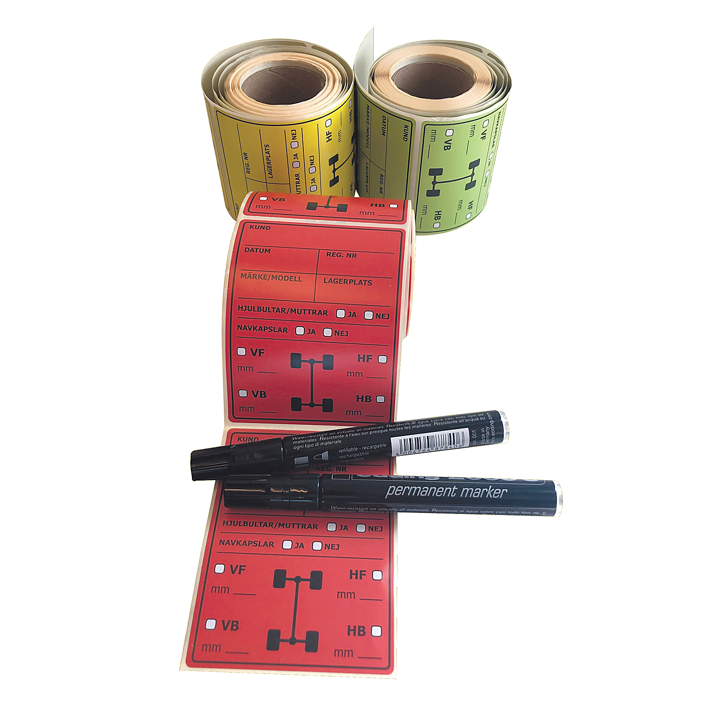 Däcketikett-set