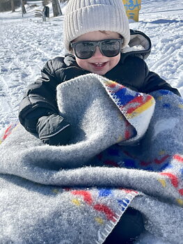 Wool blanket - Children 65*90 - Skum & Skum - Grey/Multi