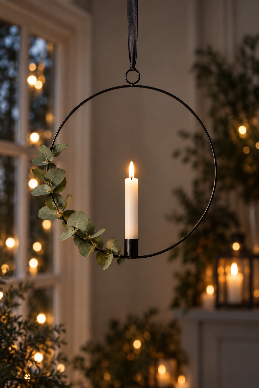 LIGHT RING BLACK WITH LED LIGHT Ø 28.5 CM