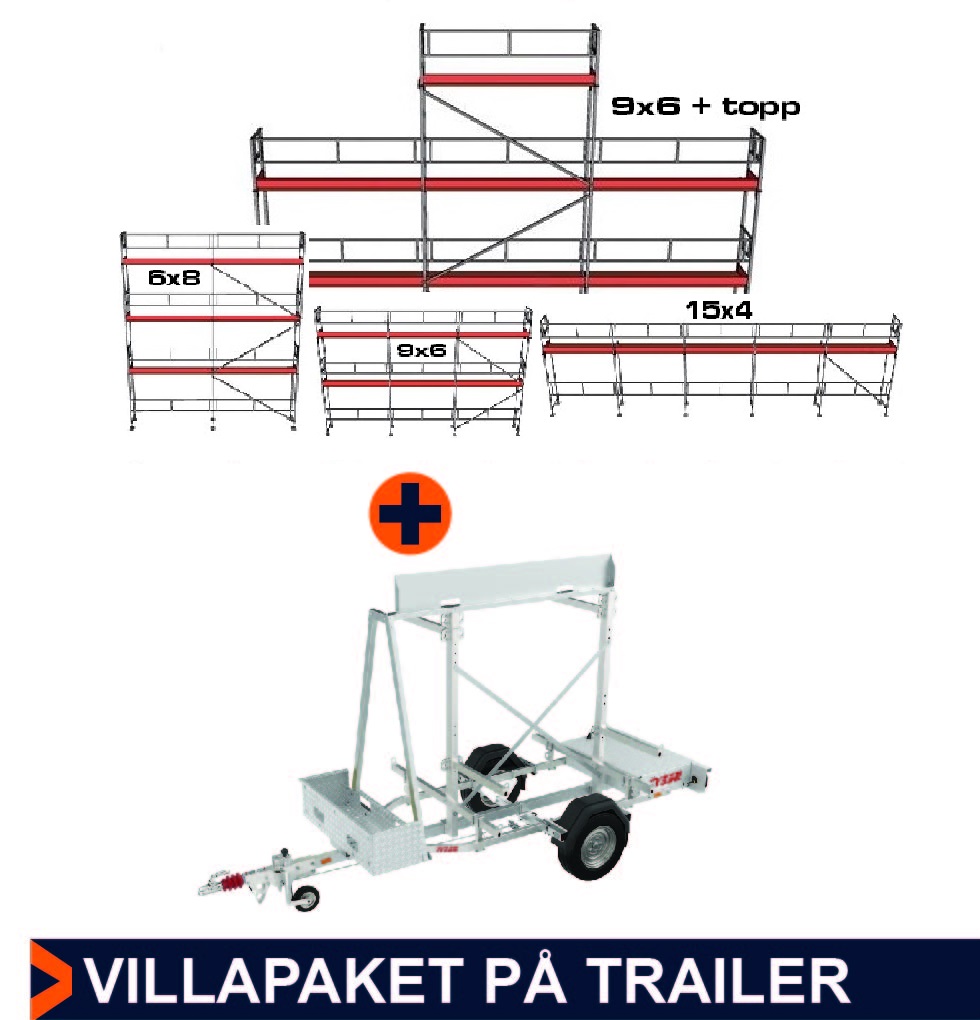 Paketti 9 Rakennusteline, pieni huvilapaketti + perävaunu