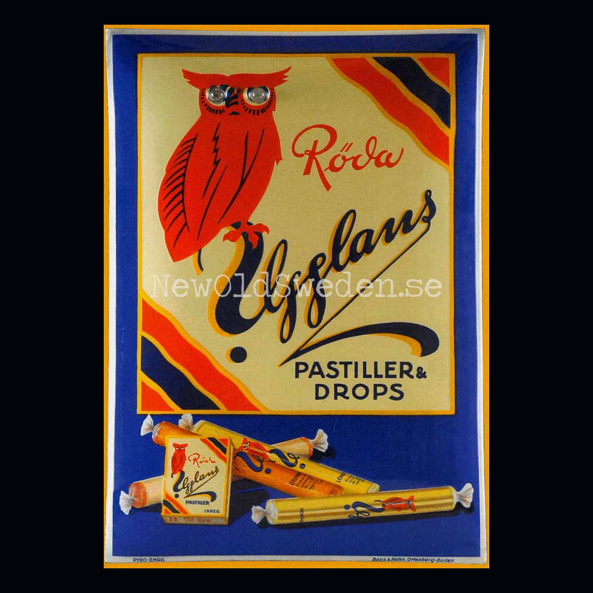 Röda Ugglans Pastiller Drops - Vykort A5
