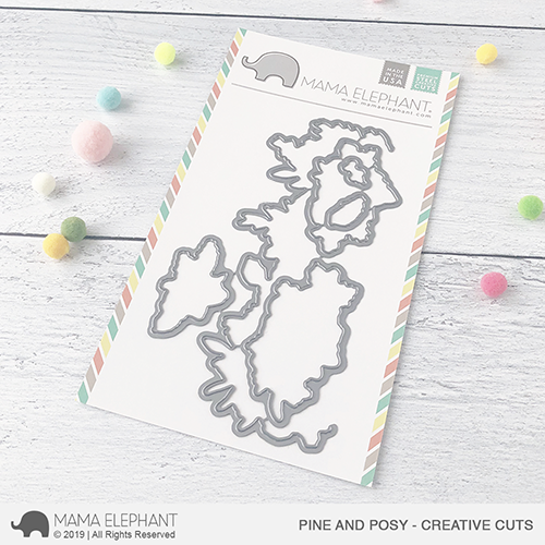 MAMA ELEPHANT-PINE AND POSY STAMP & DIE SET - 2