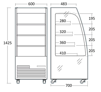 Ametist OFC 60 B Wall-Mounted Refrigerator