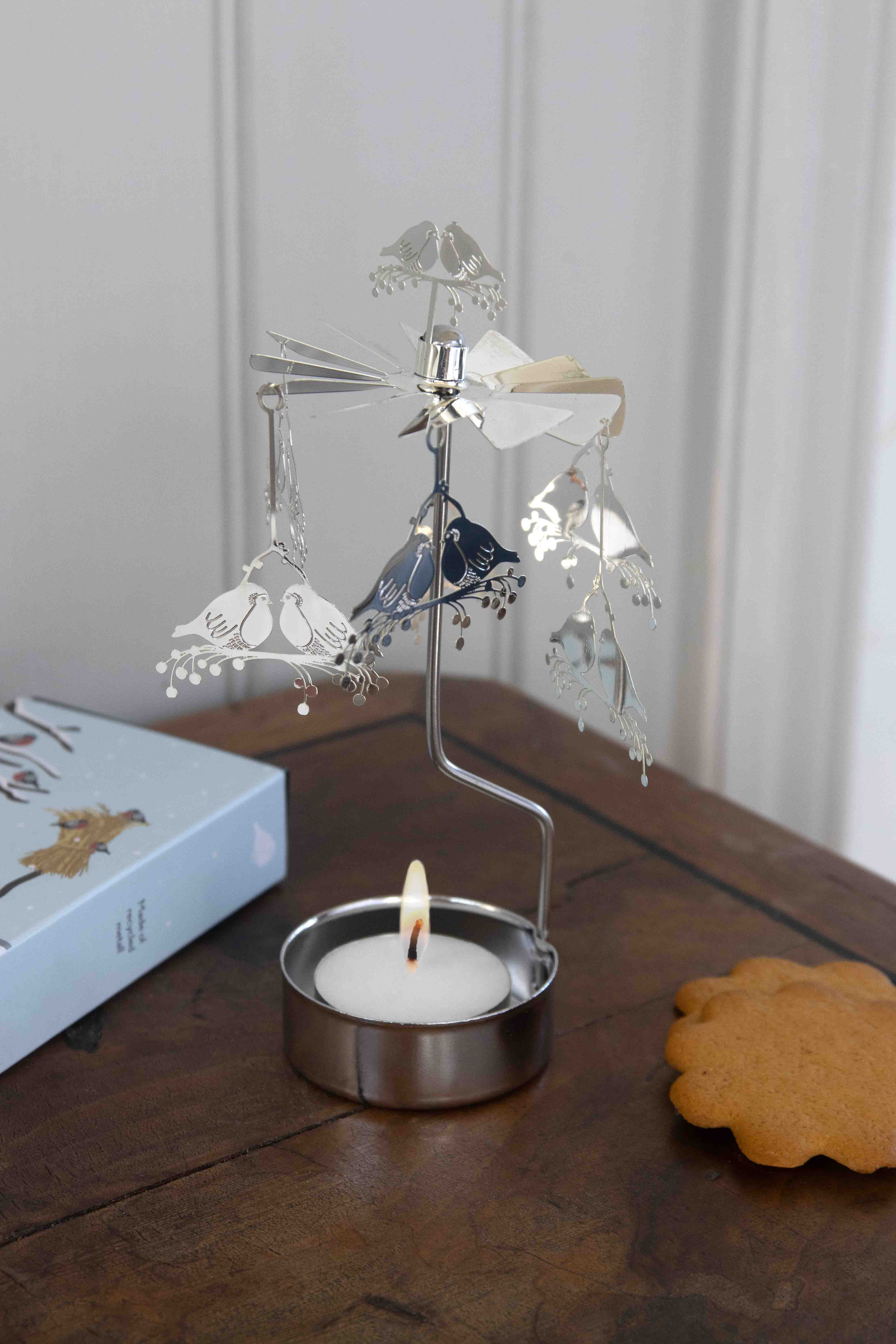 TEALIGHT SPINNER ROBIN
