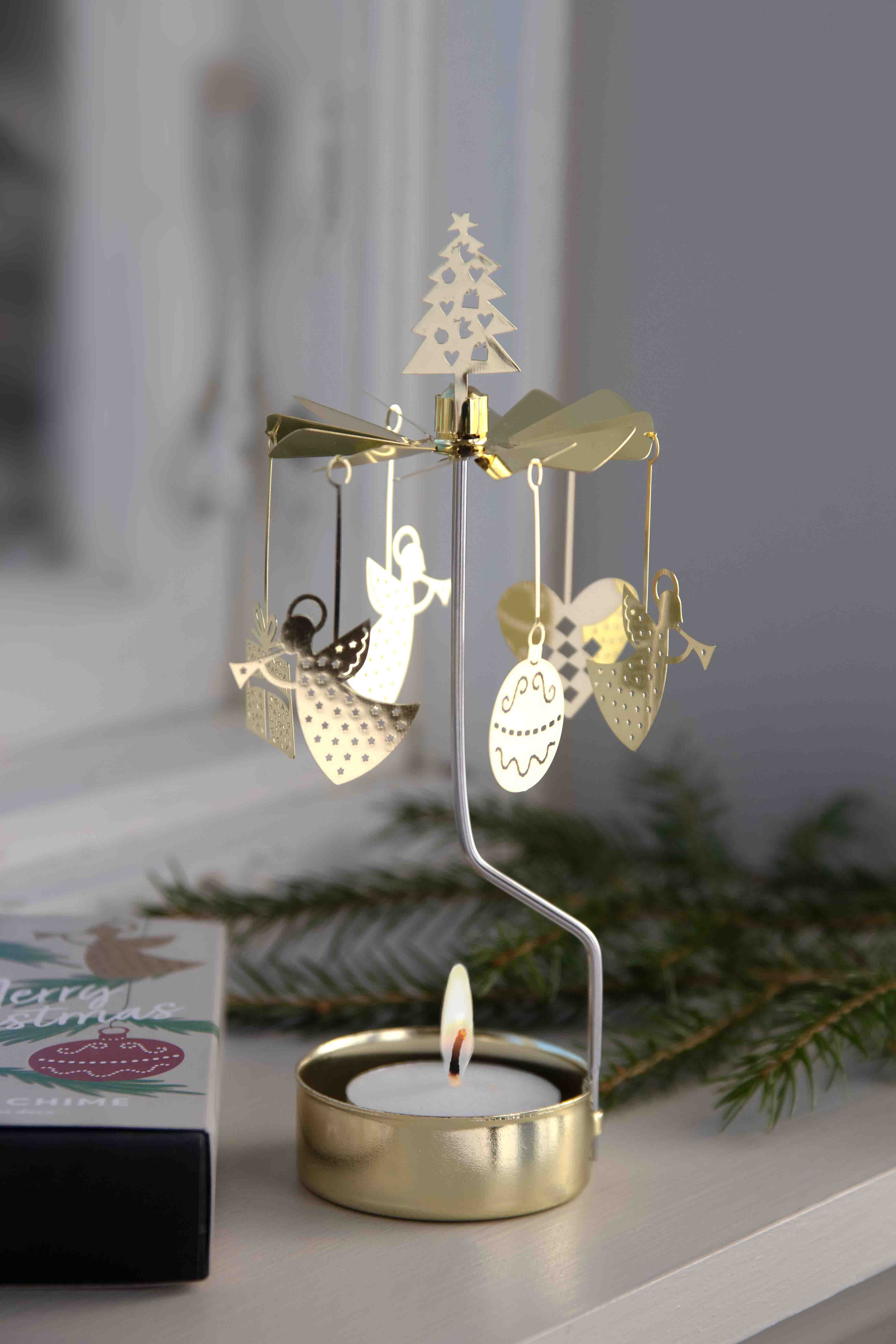 TEALIGHT SPINNER X-MAS GOLD