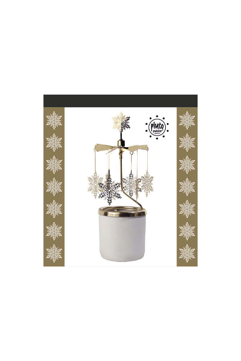 TEALIGHT SPINNER CERAMIC SNOWSTAR