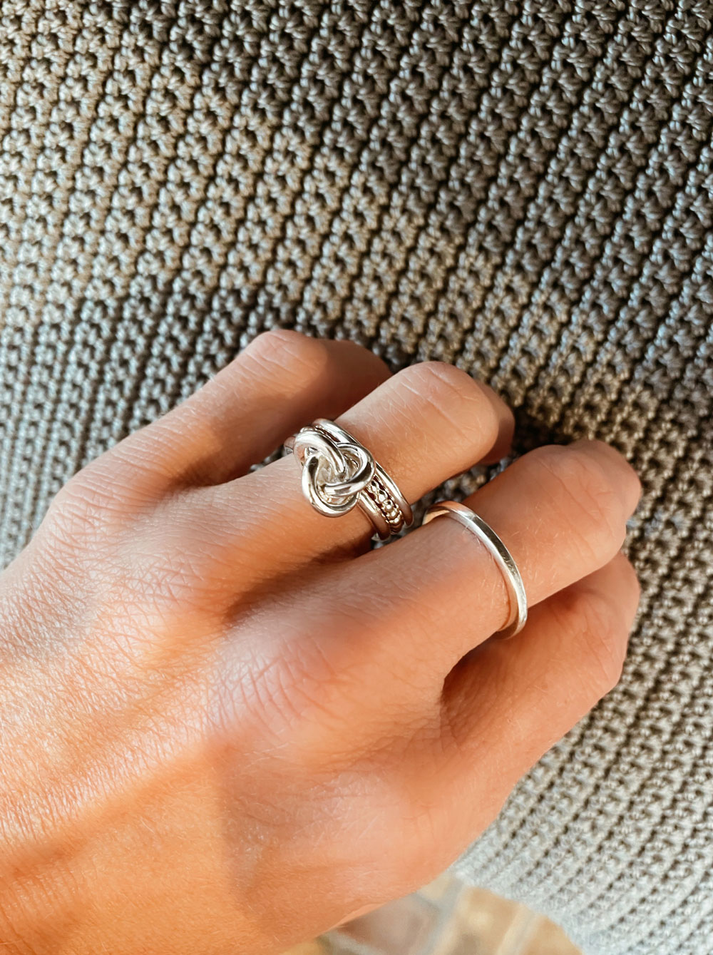 MILA RING STACK Knot ring+Amalia+Thin 