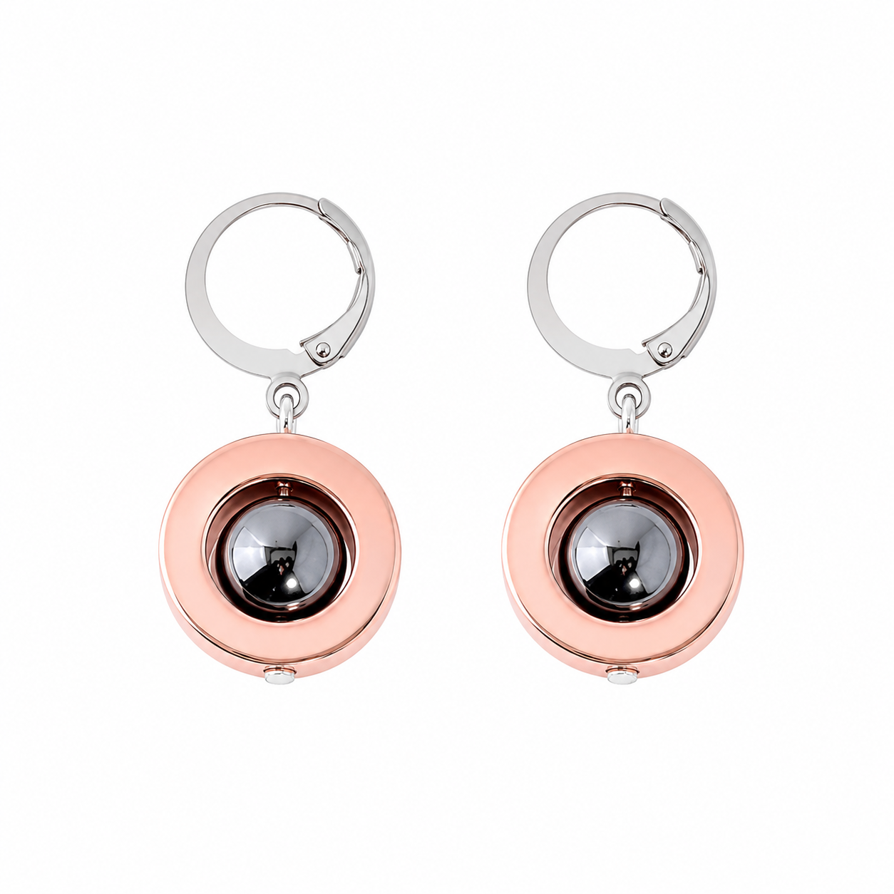 Nancy Earring Rosegold Hematite
