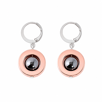 Nancy Earring Rosegold Hematite