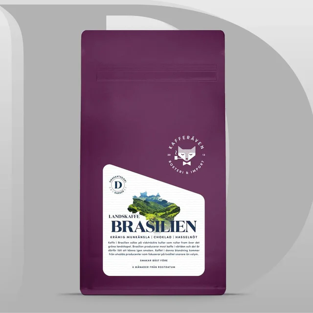 Kafferäven - Landskaffe - Brasilien - Lätt mörkrostade kaffebönor - 1000g 