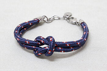 Reef knot bracelet with Anchor Pendant