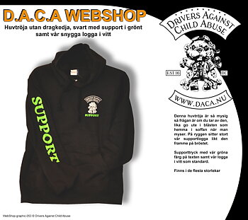 Huvtröja, SUPPORT. Unisex.  Grön text
