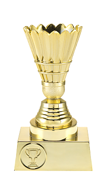 Statyett Guld Badminton Sport Trophies - 135/150/165 mm - Inklusive skylt med text