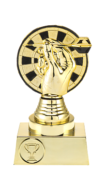 Statyett Guld Dart Sport Trophies - 135/150/165 mm - Skylt med text ingår