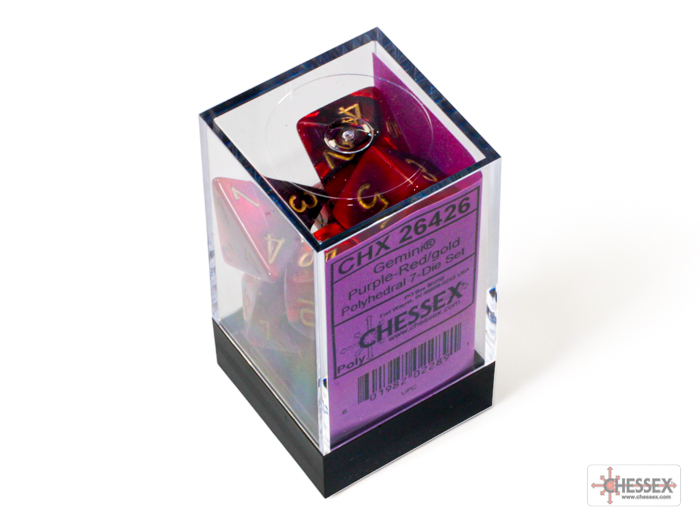 Chessex: Gemini Purple-Red/Gold Polyhedral 7-Dice Set