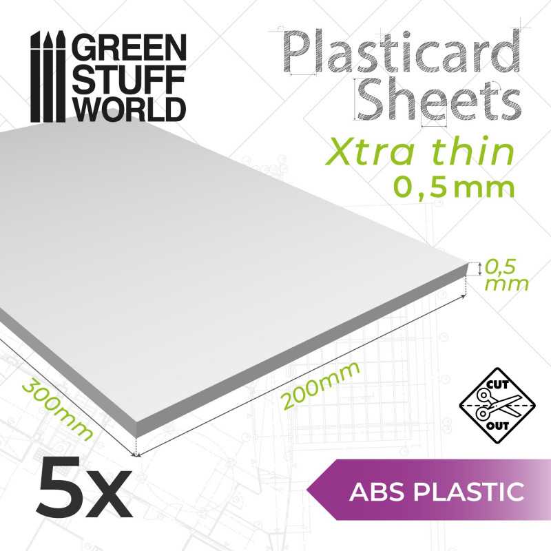 Green Stuff World: ABS Plasticard A4 - 0,5mm Combo x5 Sheets