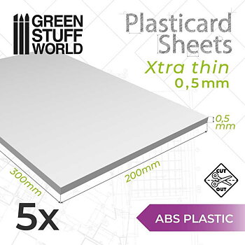 Green Stuff World: ABS Plasticard A4 - 0,5mm Combo x5 Sheets