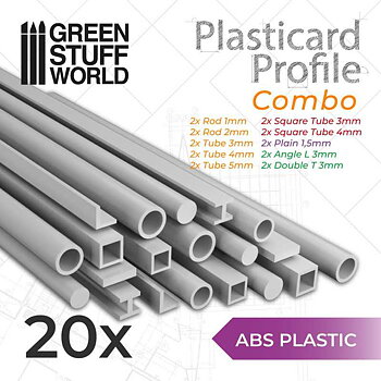 Green Stuff World: ABS Plasticard - Profile - 20x Variety Pack