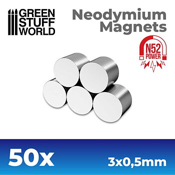 Green Stuff World: Neodymium Magnets 3x0'5mm - 50 units (N52)