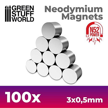 Green Stuff World: Neodymium Magnets 3x0'5mm - 100 units (N52)