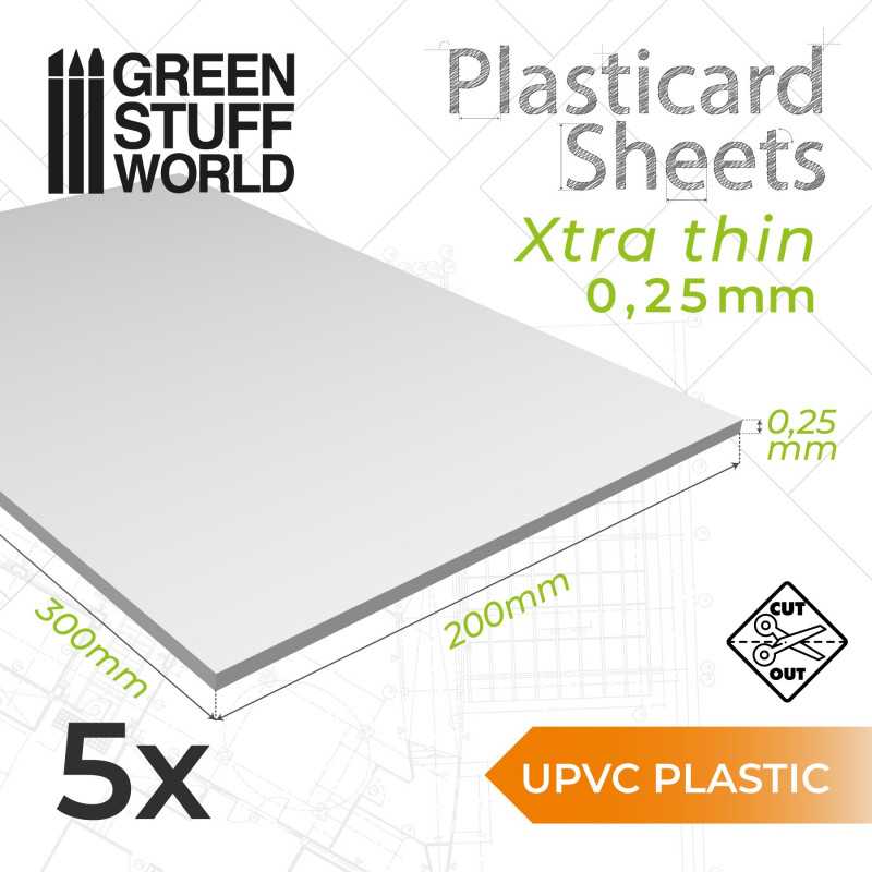 Green Stuff World: uPVC Plasticard A4 - 0,25mm Combo x5 sheets