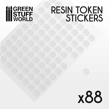 Green Stuff World: 88x Resin Token Stickers 15mm