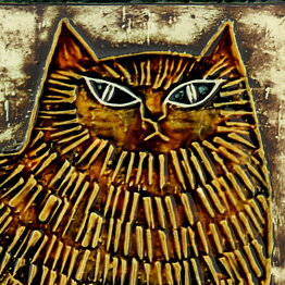 Lisa Larson (Unik 1961) Charismatic Cat Wall Plaque 23 cm