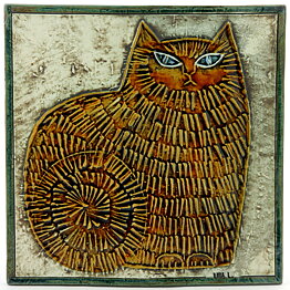 Lisa Larson (Unik 1961) Charismatic Cat Wall Plaque 23 cm