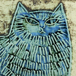 リサラーソン  陶板　猫 座 UNIK Katt ユニークシリーズ 1961年  23cm