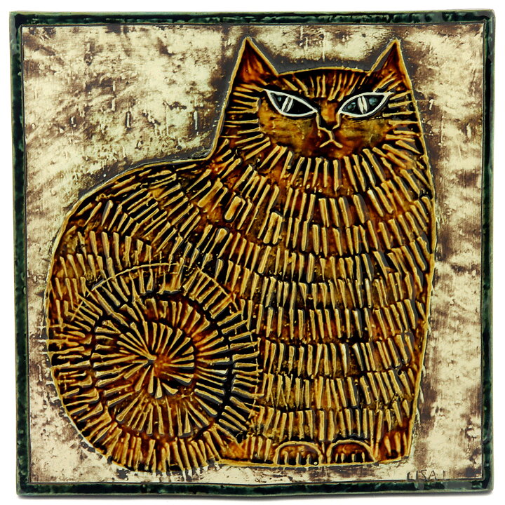 Lisa Larson (Unik 1961) Charismatic Cat Wall Plaque 23 cm