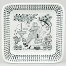 Raija Uosikkinen (Emilia 1959) Quadratic Dish with Graphic Motif 14 cm  [Sample Images]